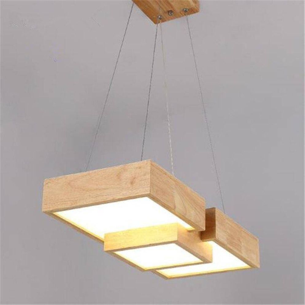 Lustre Lampe Bois Nordique pour Salon Chambre Salle à Manger - Lumiine