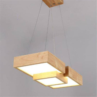 Lustre Lampe Bois Nordique pour Salon Chambre Salle à Manger - Lumiine