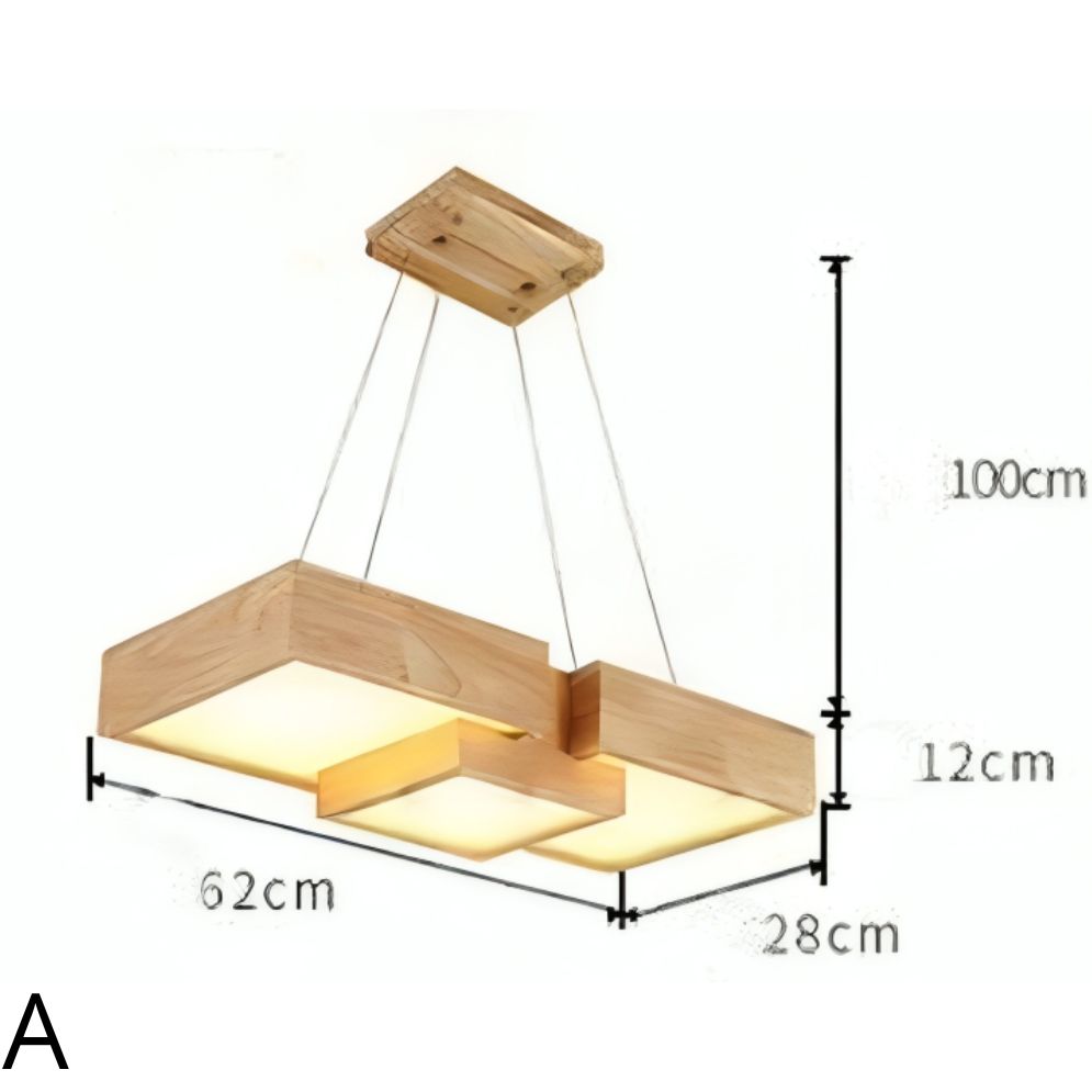 Lustre Lampe Bois Nordique pour Salon Chambre Salle à Manger - Lumiine
