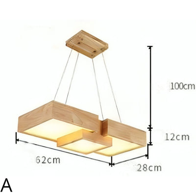 Lustre Lampe Bois Nordique pour Salon Chambre Salle à Manger - Lumiine