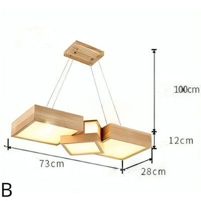 Lustre Lampe Bois Nordique pour Salon Chambre Salle à Manger - Lumiine