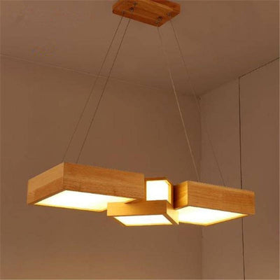 Lustre Lampe Bois Nordique pour Salon Chambre Salle à Manger - Lumiine