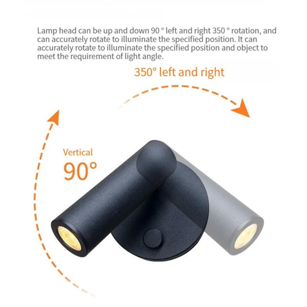 Lampe Murale Led Rotative avec Variateur de Température pour Lecture