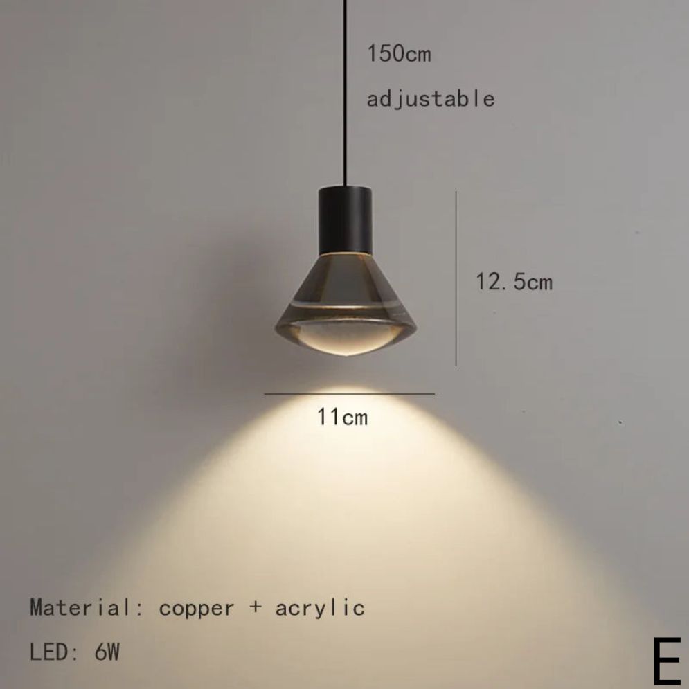 Lampe Suspendue Transparente LED Déco Maison