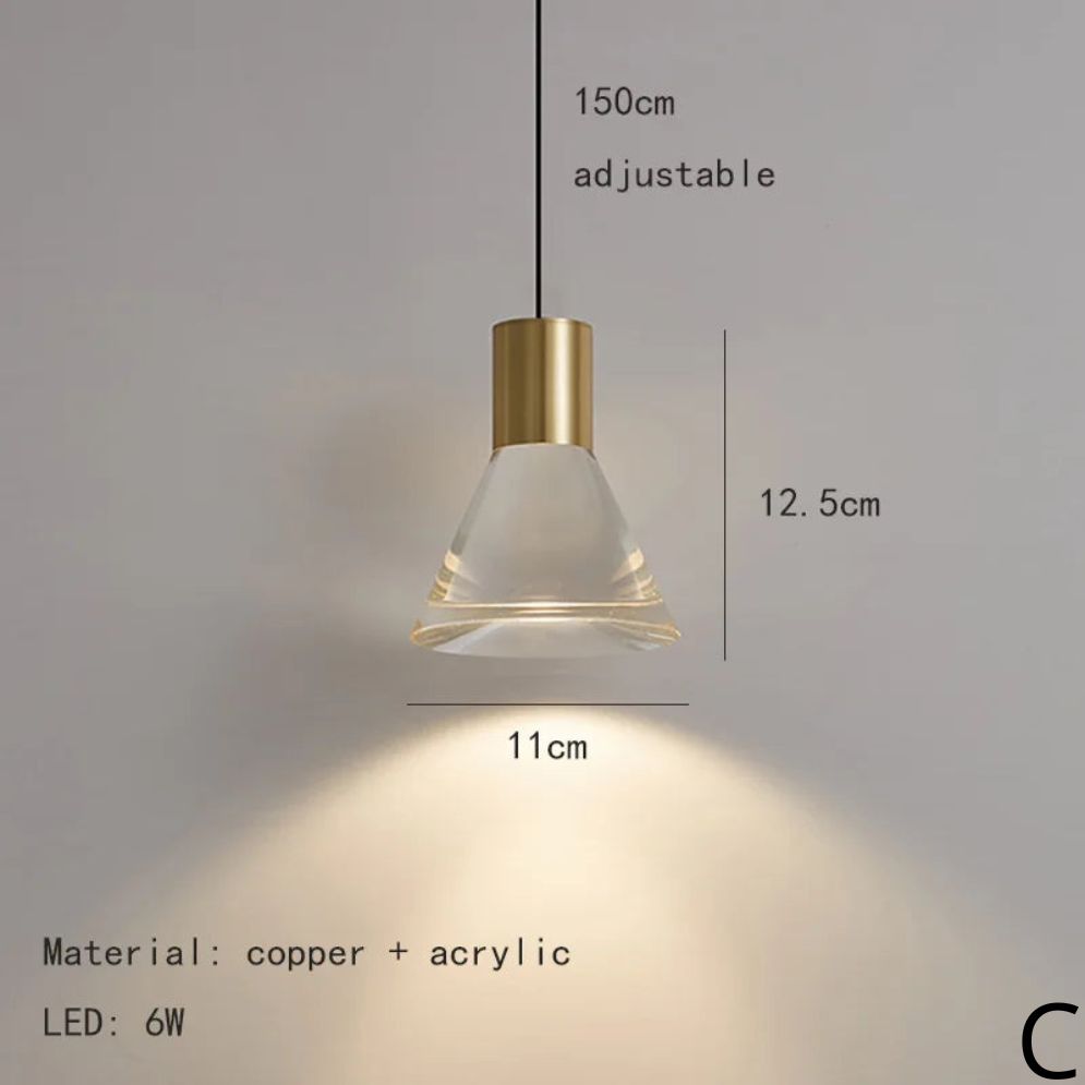 Lampe Suspendue Transparente LED Déco Maison - Lumiine