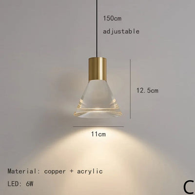 Lampe Suspendue Transparente LED Déco Maison - Lumiine