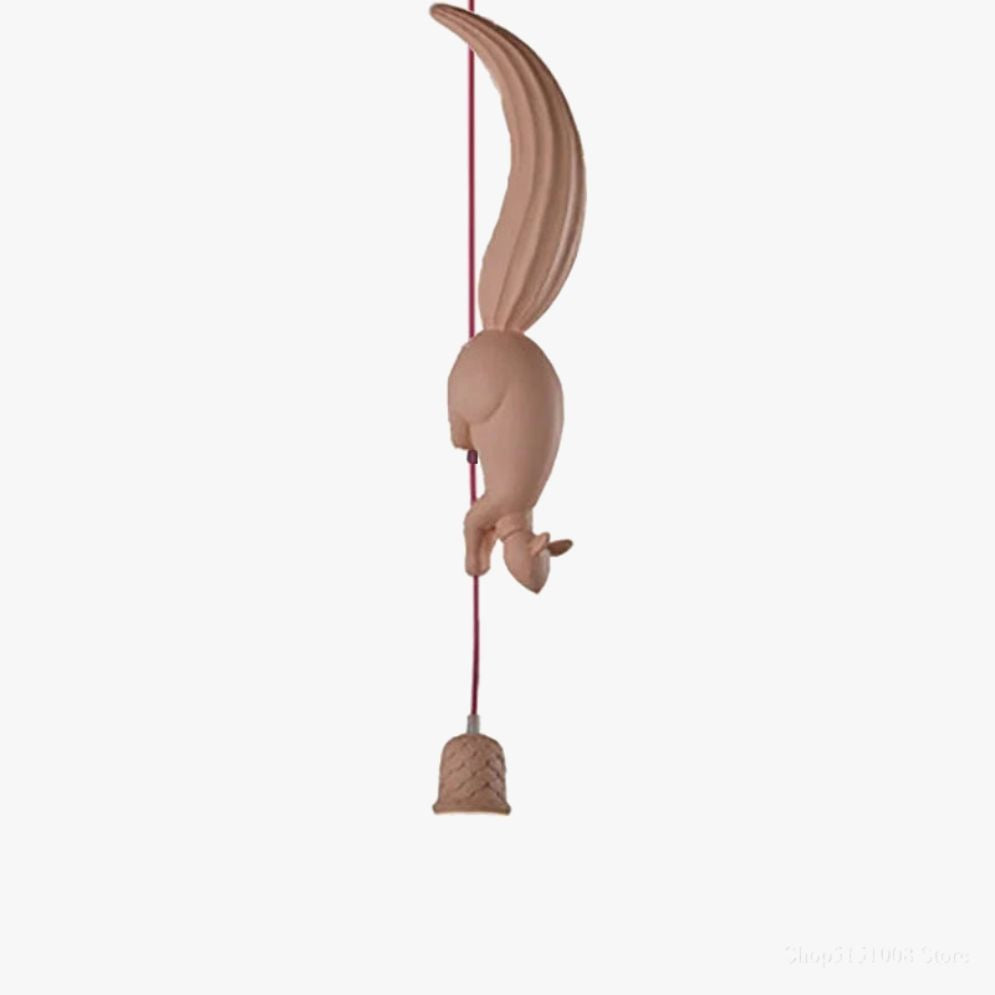 Lampe Suspension Résine Écureuil Nordique Led Loft Décoratif