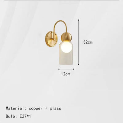 Lampes Murales Modernes Boule Verre Nordique Laiton Noir - Lumiine