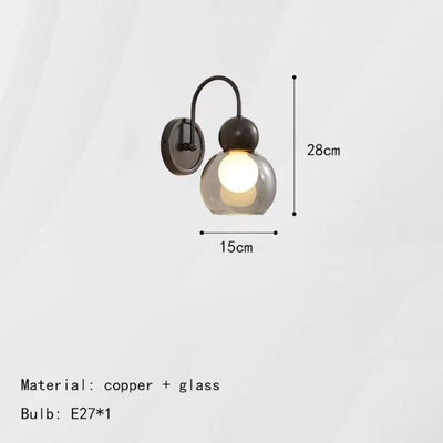 Lampes Murales Modernes Boule Verre Nordique Laiton Noir - Lumiine