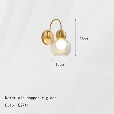 Lampes Murales Modernes Boule Verre Nordique Laiton Noir - Lumiine