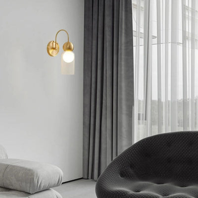 Lampes Murales Modernes Boule Verre Nordique Laiton Noir - Lumiine