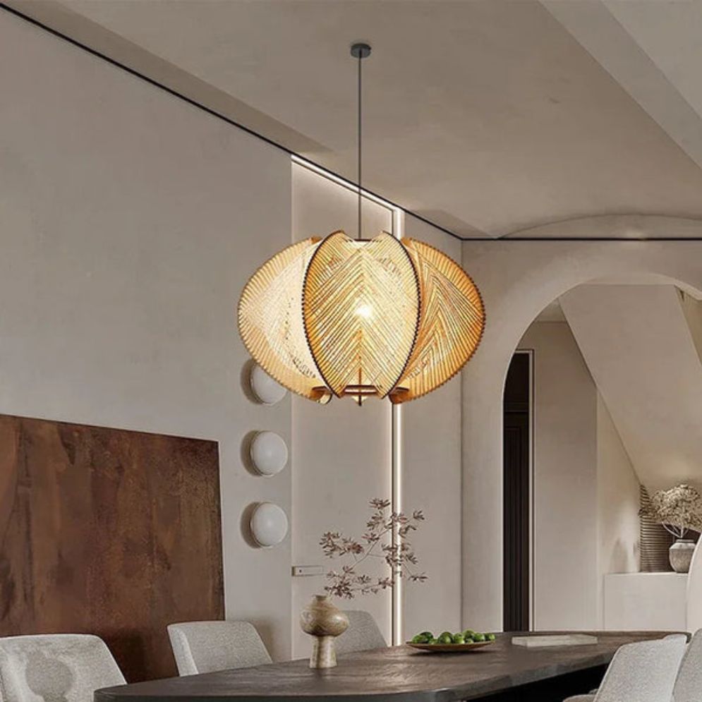 Lampes Suspendues Design Vintage en Rotin Fait à la Main - Lumiine