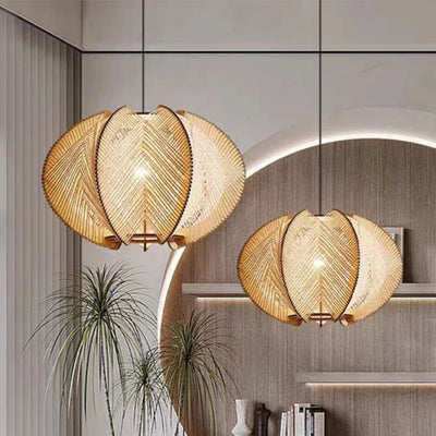Lampes Suspendues Design Vintage en Rotin Fait à la Main - Lumiine