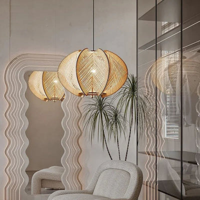 Lampes Suspendues Design Vintage en Rotin Fait à la Main - Lumiine