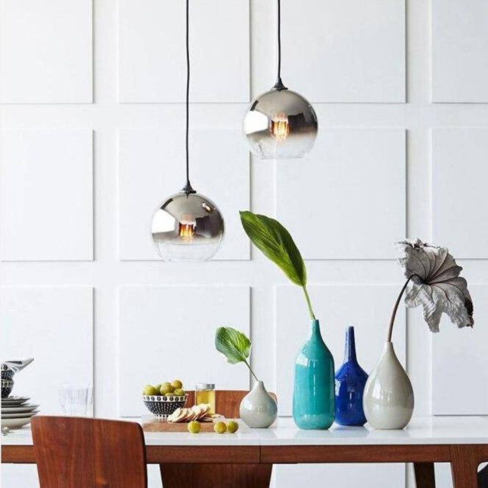 Suspension en Verre Scandinave Coloré Éclairage de Salle à Manger - Lumiine