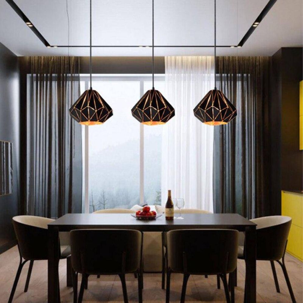 Lampe Suspension Rétro Loft Noir Type Américain - Lumiine