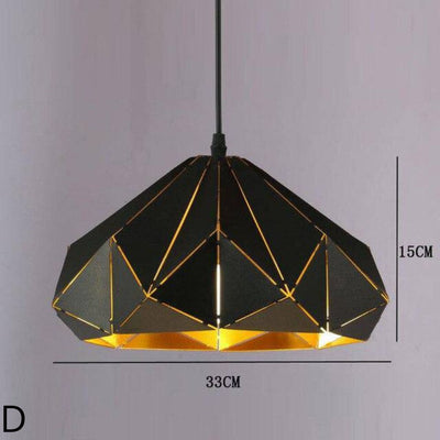 Lampe Suspension Rétro Loft Noir Type Américain - Lumiine