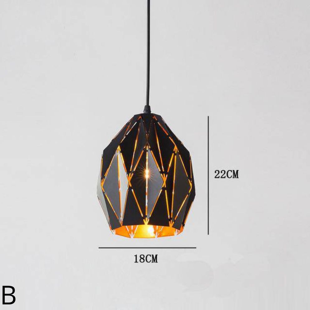 Lampe Suspension Rétro Loft Noir Type Américain - Lumiine