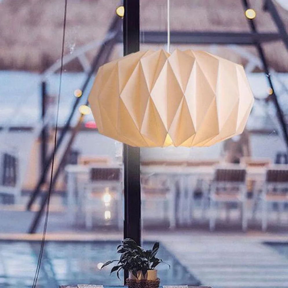 Lanterne Nordique Origami en Papier Pliable Décoration Maison - Lumiine