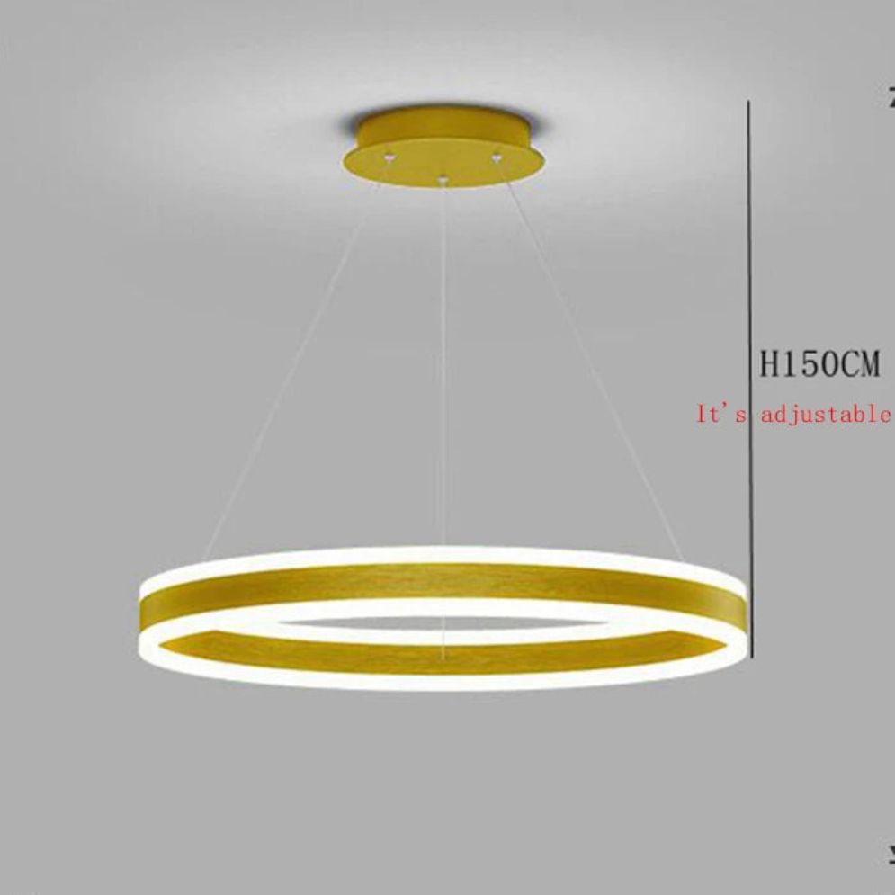 Lustre à Anneau Métallique Dimmable Design - Lumiine