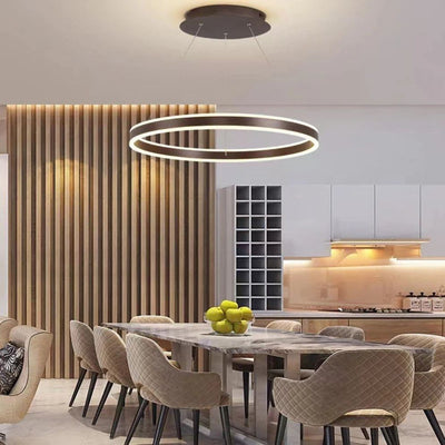 Lustre à Anneau Métallique Dimmable Design - Lumiine