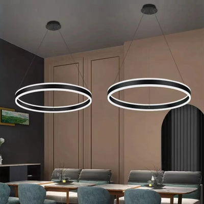 Lustre à Anneau Métallique Dimmable Design