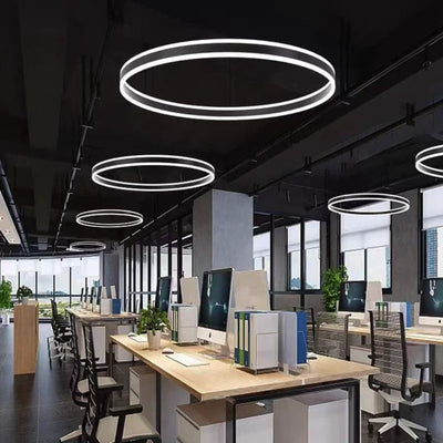 Lustre à Anneau Métallique Dimmable Design - Lumiine
