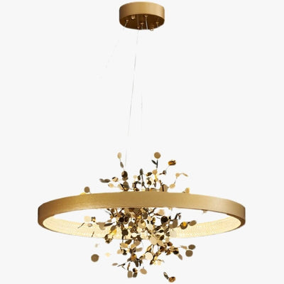 Lustre Anneau Doré Couloir Cuisine Salon Led - Lumiine