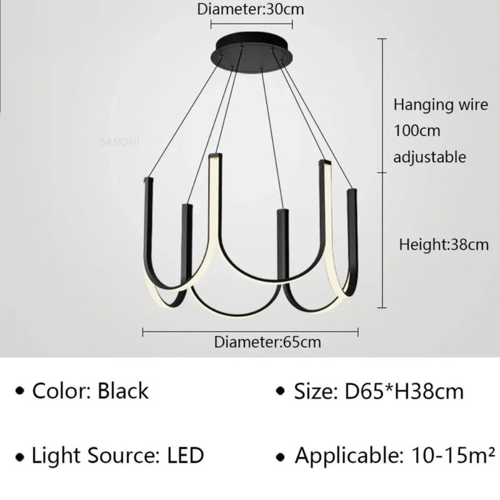 Lustre Arc-en-Ciel de Style Italien en Forme de U - Lumiine