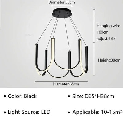 Lustre Arc-en-Ciel de Style Italien en Forme de U - Lumiine
