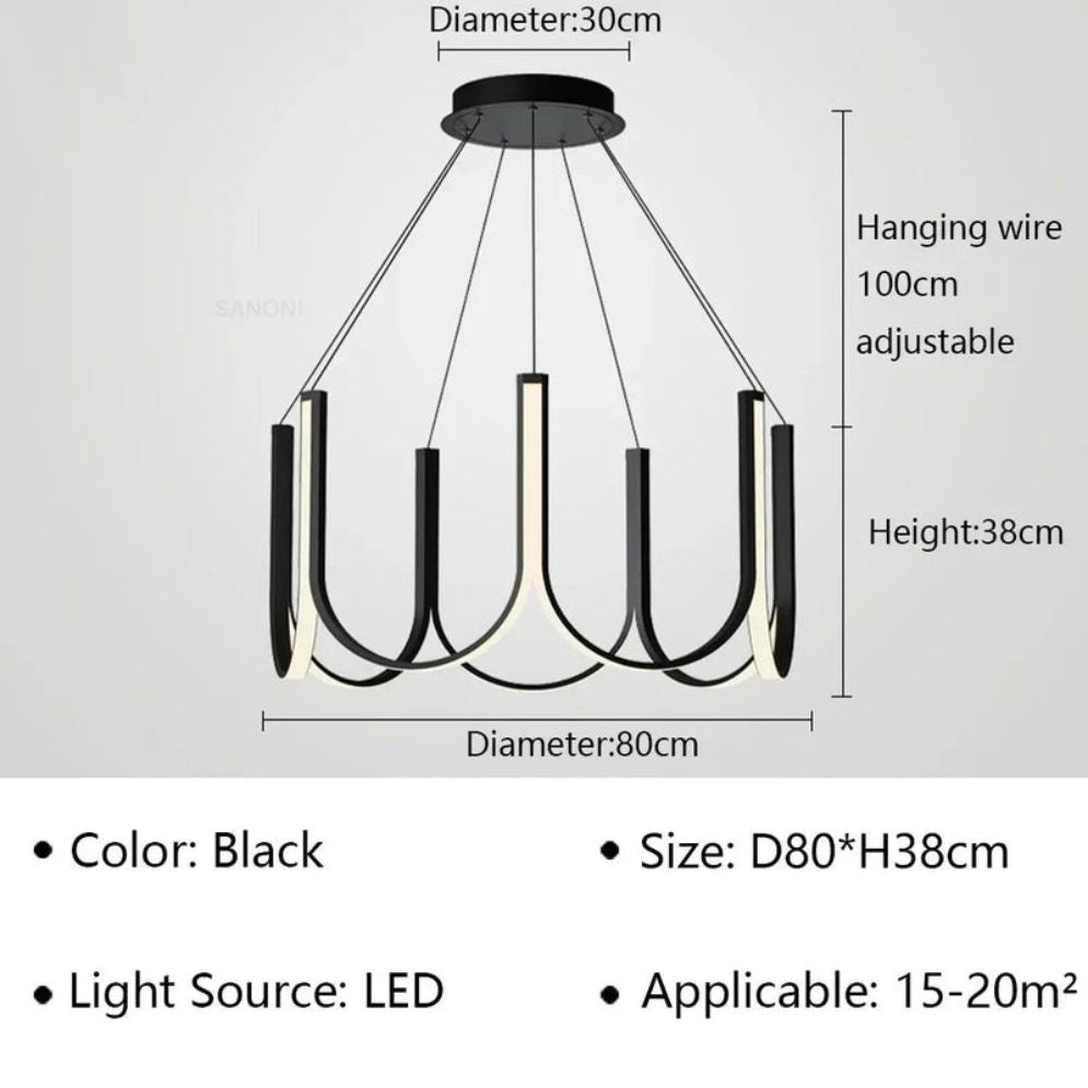 Lustre Arc-en-Ciel de Style Italien en Forme de U - Lumiine