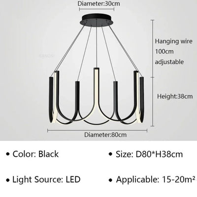 Lustre Arc-en-Ciel de Style Italien en Forme de U - Lumiine