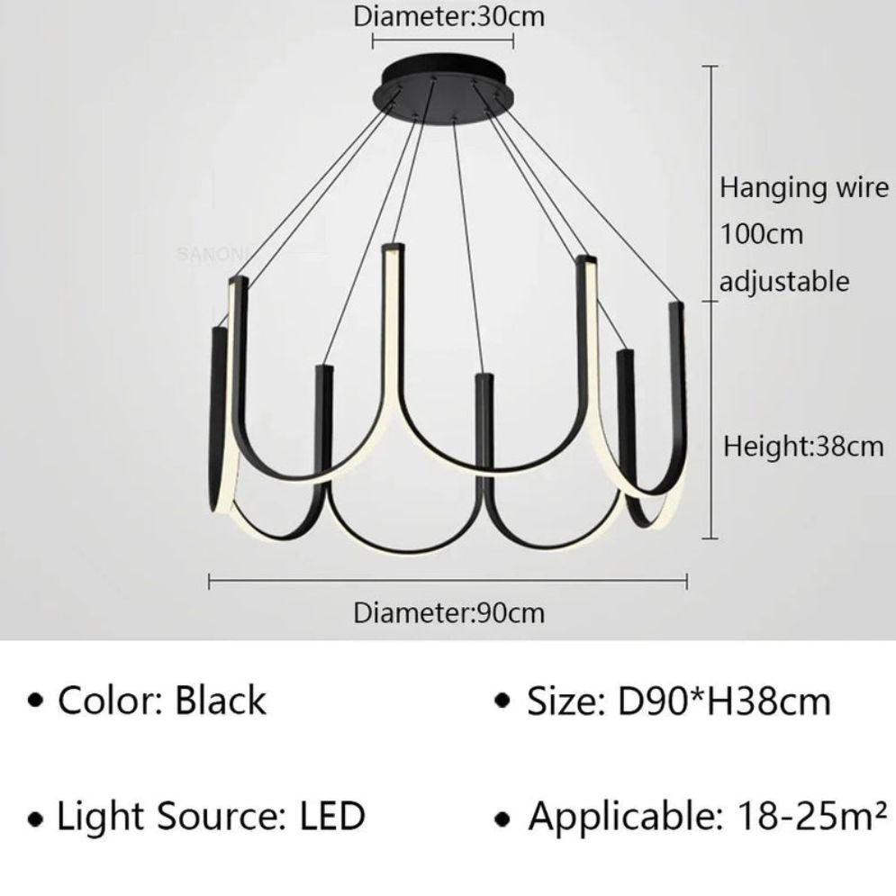 Lustre Arc-en-Ciel de Style Italien en Forme de U - Lumiine