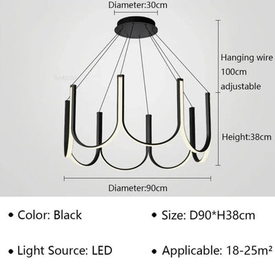 Lustre Arc-en-Ciel de Style Italien en Forme de U - Lumiine