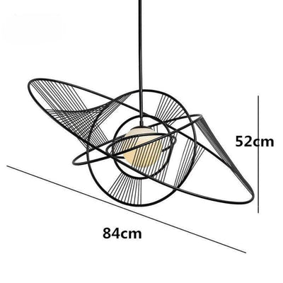 Lustre avec Plusieurs Cercles en Métal Entrelacés Rings
