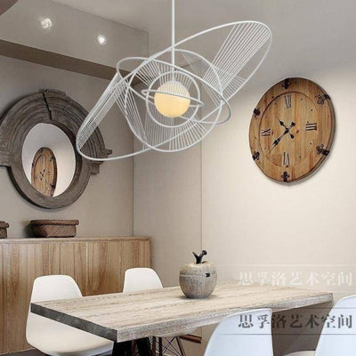 Lustre avec Plusieurs Cercles en Métal Entrelacés Rings
