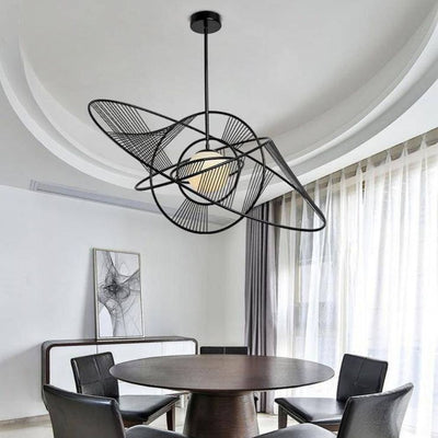 Lustre avec Plusieurs Cercles en Métal Entrelacés Rings