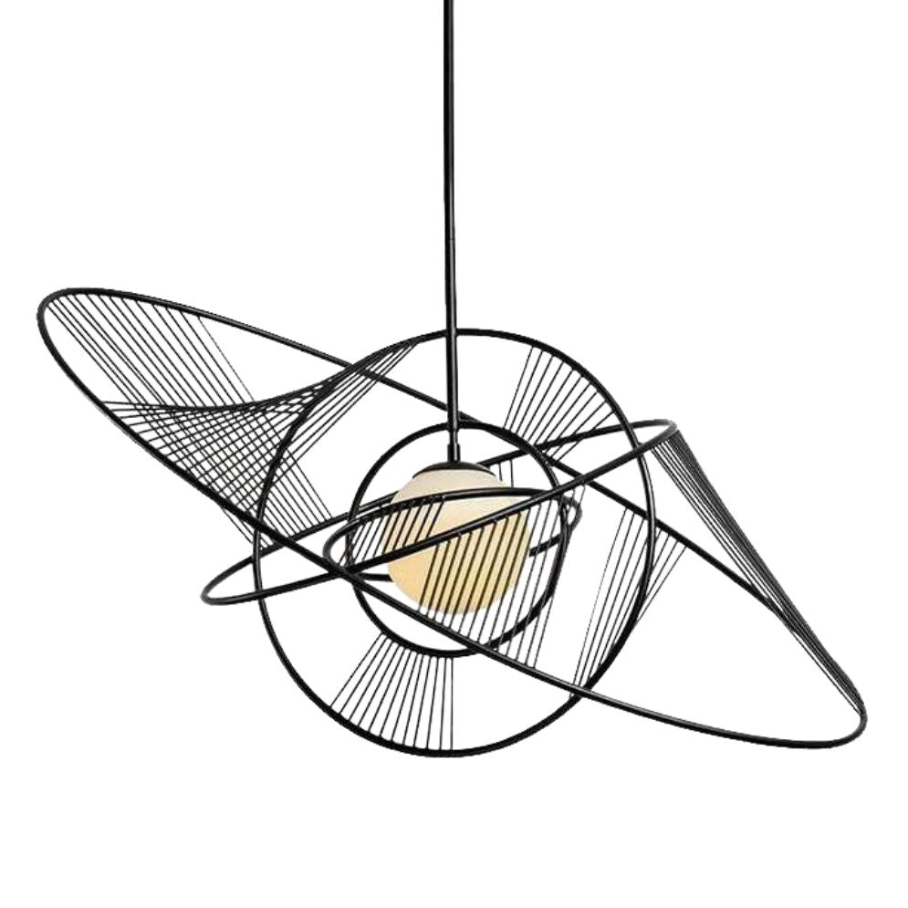 Lustre avec Plusieurs Cercles en Métal Entrelacés Rings
