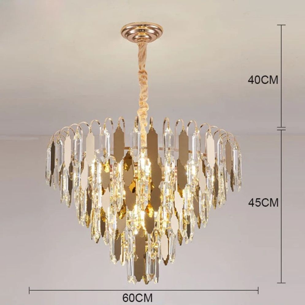 Lustre Baroque Led Doré avec Ampoule en Verre Cristal Rétro - Lumiine