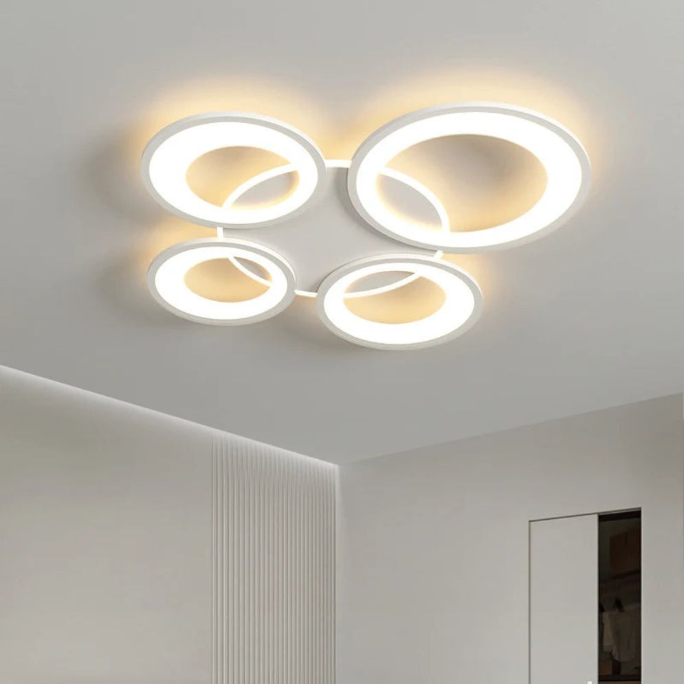 Lustre Blanc Moderne Led Cercle avec Télécommande - Lumiine