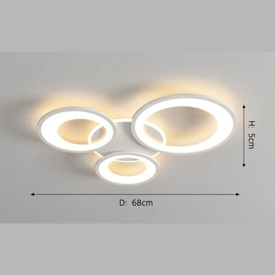 Lustre Blanc Moderne Led Cercle avec Télécommande