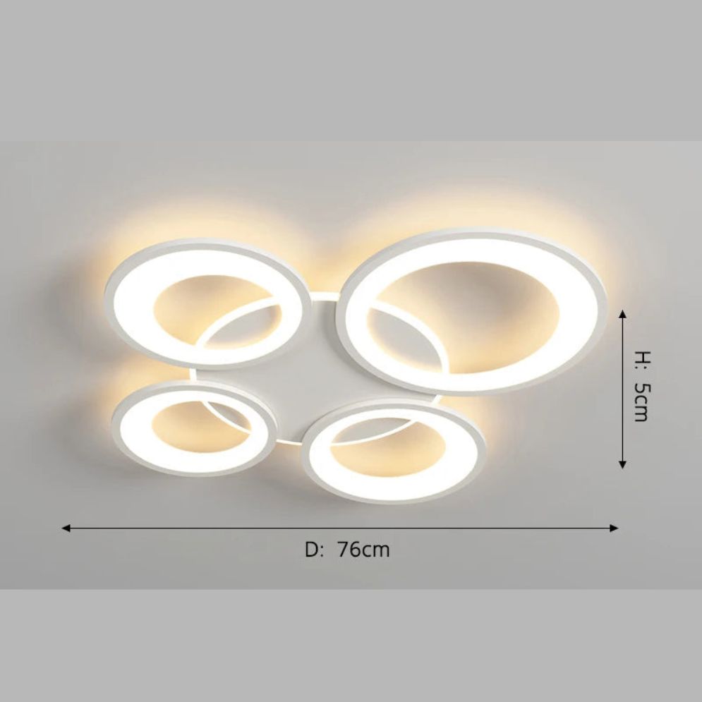 Lustre Blanc Moderne Led Cercle avec Télécommande