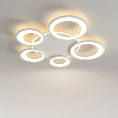 Lustre Blanc Moderne Led Cercle avec Télécommande - Lumiine