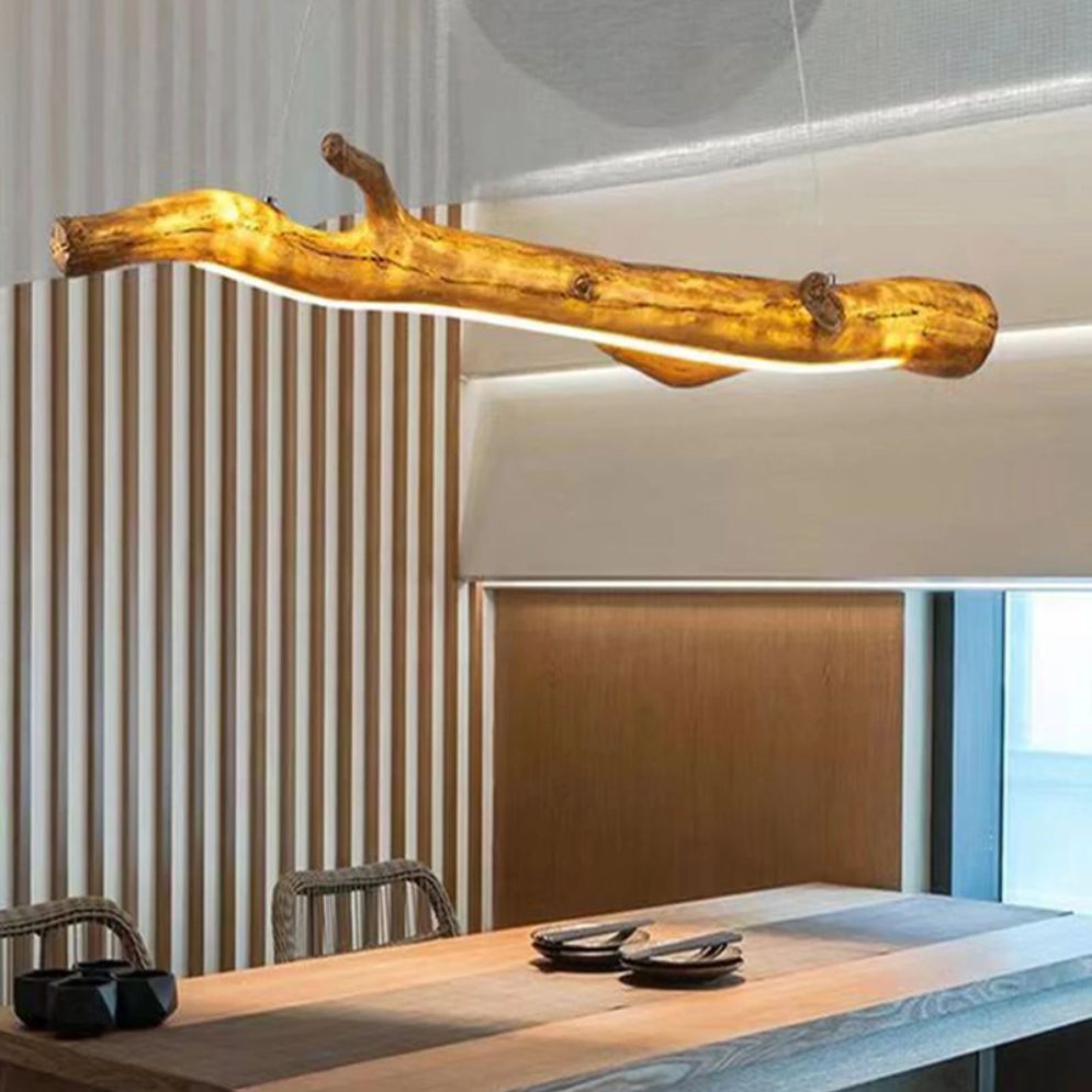 Lustre Branche D'arbre en Bois et Led Villa - Lumiine

