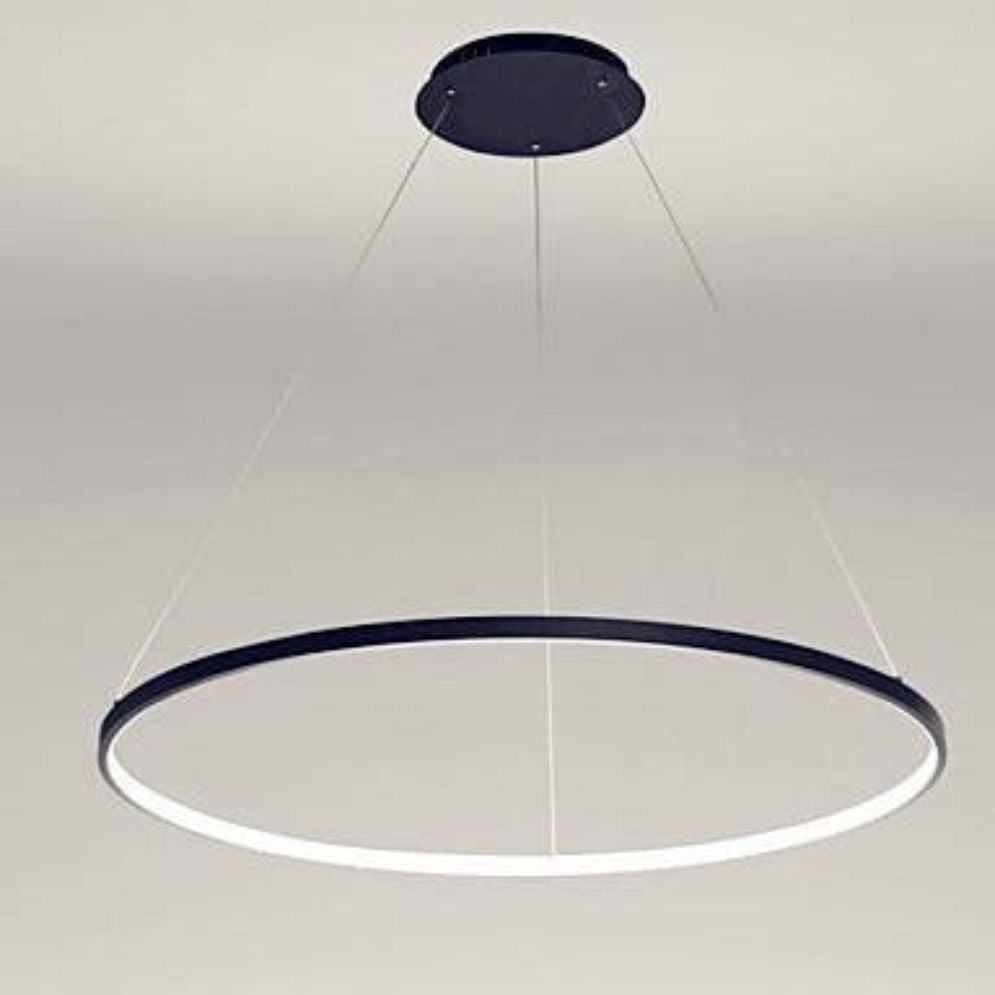 Lustre Cercle LED Noir ou Blanc 80 cm - Lumiine