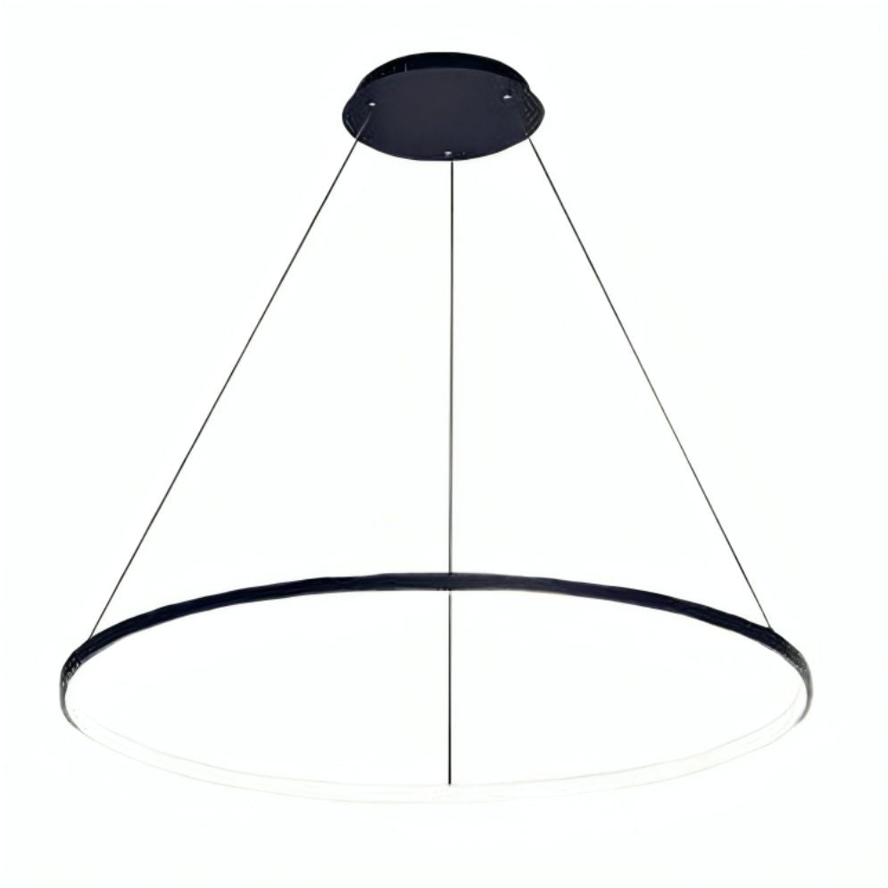 Lustre Cercle LED Noir ou Blanc 80 cm - Lumiine
