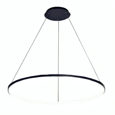Lustre Cercle LED Noir ou Blanc 80 cm - Lumiine