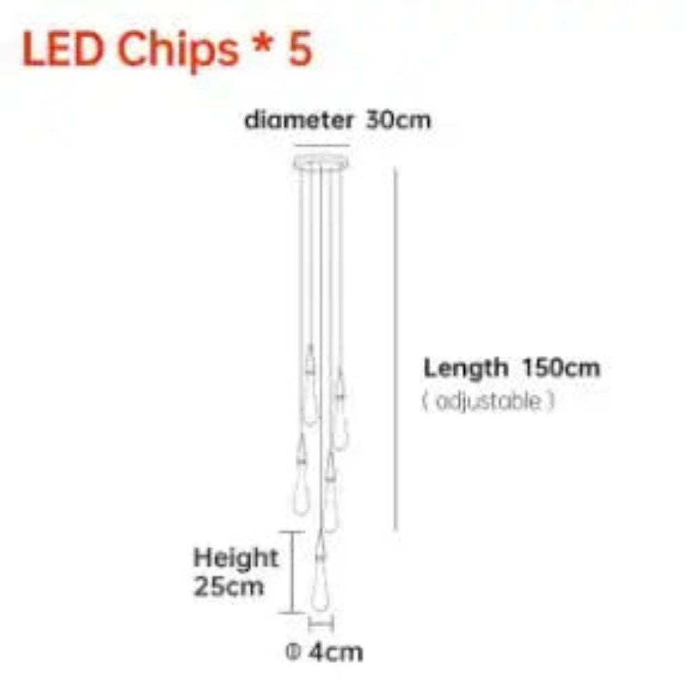Lustre Créatif en Cristal en Forme de Goutte D'eau Dorée Rotatif