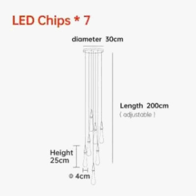 Lustre Créatif en Cristal en Forme de Goutte D'eau Dorée Rotatif