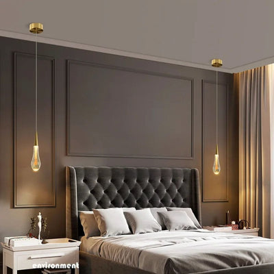 Lustre Créatif en Cristal en Forme de Goutte D'eau Dorée Rotatif - Lumiine